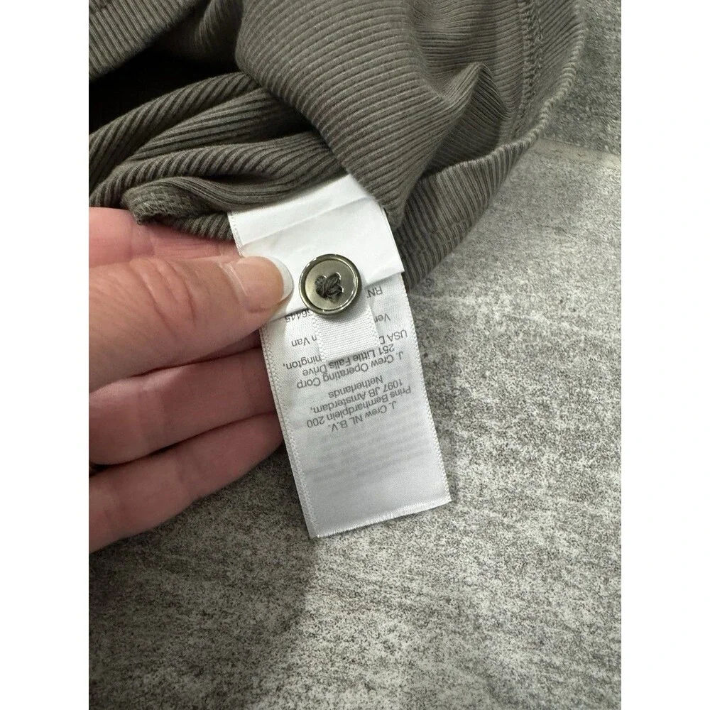 Madewell Women's, Army Green, Size Small Ribbed Shirt With Puff Sleeves, EUC